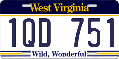 WV license plate 1QD751