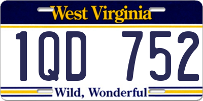 WV license plate 1QD752
