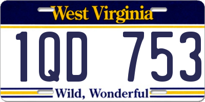 WV license plate 1QD753