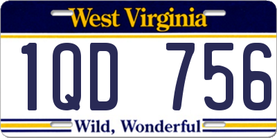 WV license plate 1QD756