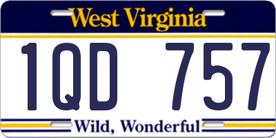 WV license plate 1QD757