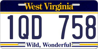 WV license plate 1QD758
