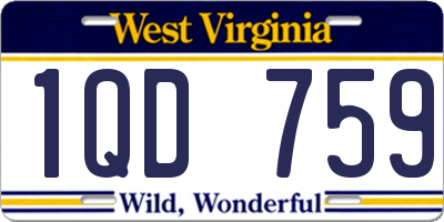 WV license plate 1QD759