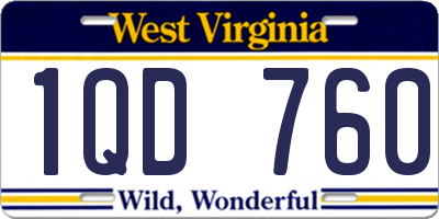 WV license plate 1QD760
