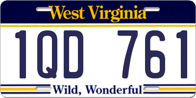 WV license plate 1QD761