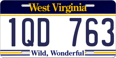 WV license plate 1QD763