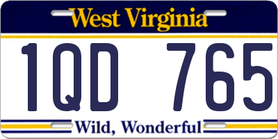 WV license plate 1QD765
