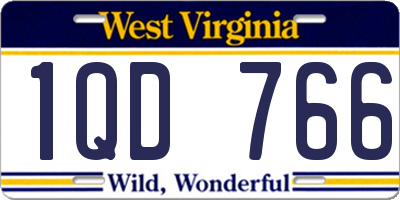 WV license plate 1QD766