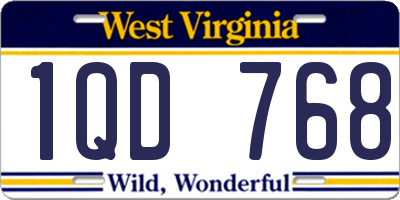 WV license plate 1QD768
