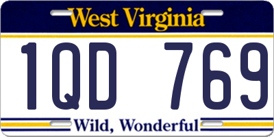 WV license plate 1QD769