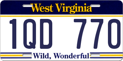 WV license plate 1QD770