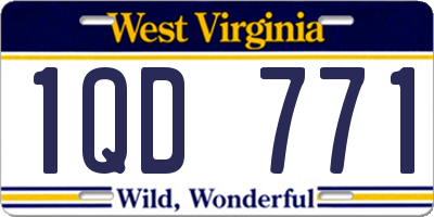 WV license plate 1QD771