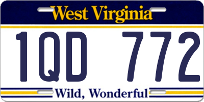 WV license plate 1QD772