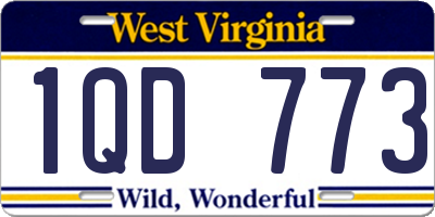 WV license plate 1QD773