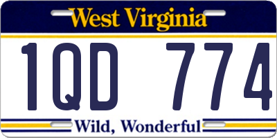 WV license plate 1QD774