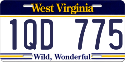 WV license plate 1QD775