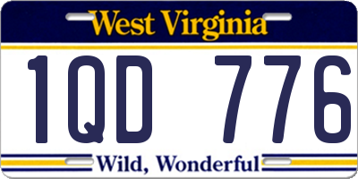 WV license plate 1QD776
