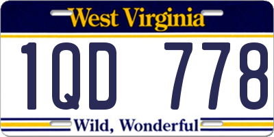 WV license plate 1QD778