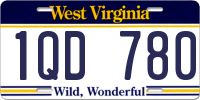 WV license plate 1QD780