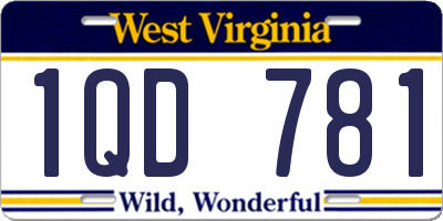 WV license plate 1QD781