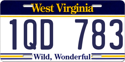 WV license plate 1QD783