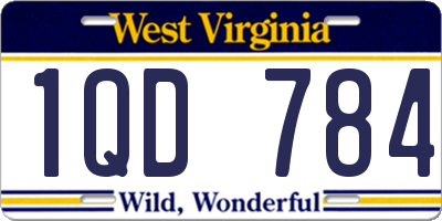 WV license plate 1QD784