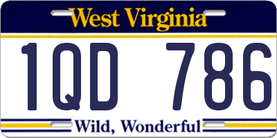 WV license plate 1QD786