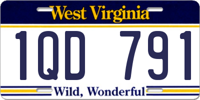 WV license plate 1QD791