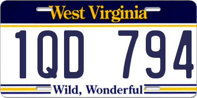 WV license plate 1QD794