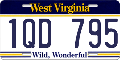 WV license plate 1QD795