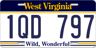 WV license plate 1QD797