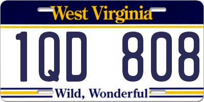 WV license plate 1QD808