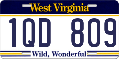 WV license plate 1QD809