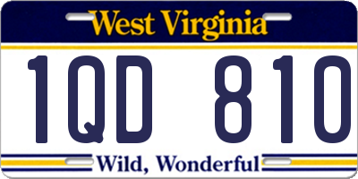 WV license plate 1QD810