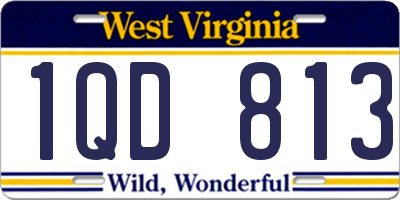 WV license plate 1QD813