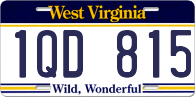 WV license plate 1QD815