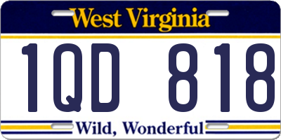 WV license plate 1QD818