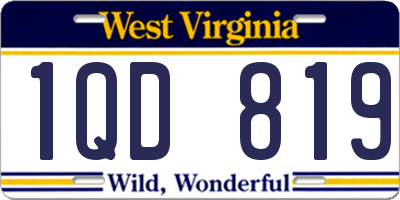 WV license plate 1QD819