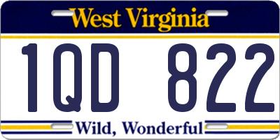 WV license plate 1QD822