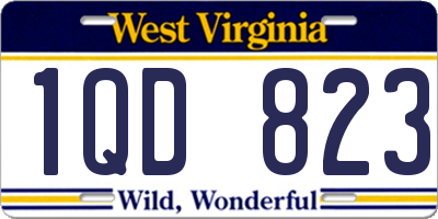 WV license plate 1QD823