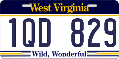 WV license plate 1QD829