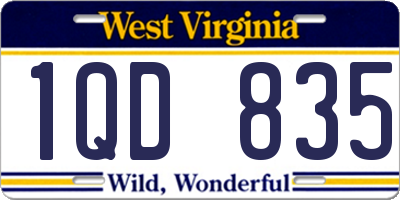 WV license plate 1QD835