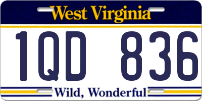 WV license plate 1QD836