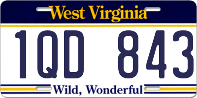 WV license plate 1QD843