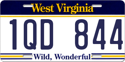 WV license plate 1QD844