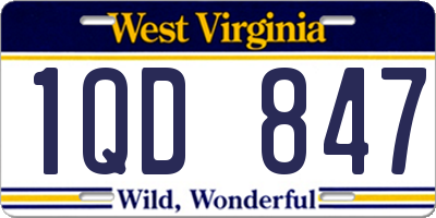 WV license plate 1QD847