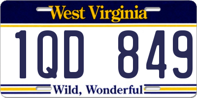WV license plate 1QD849