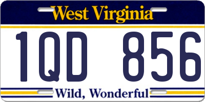 WV license plate 1QD856