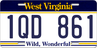 WV license plate 1QD861