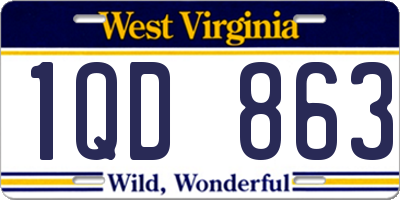 WV license plate 1QD863